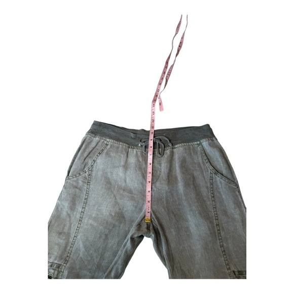 XCVI Hillside Green Linen Utility Cargo Straight Leg Drawstring Waist Pants S - Picture 12 of 12